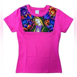 Lady Of Guadalupe Pink T-Shirt